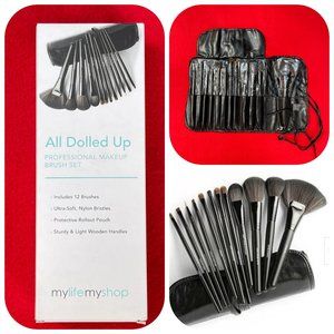 NIB All Dolled Up Professional Makeup Brush Set - 12 Pieces